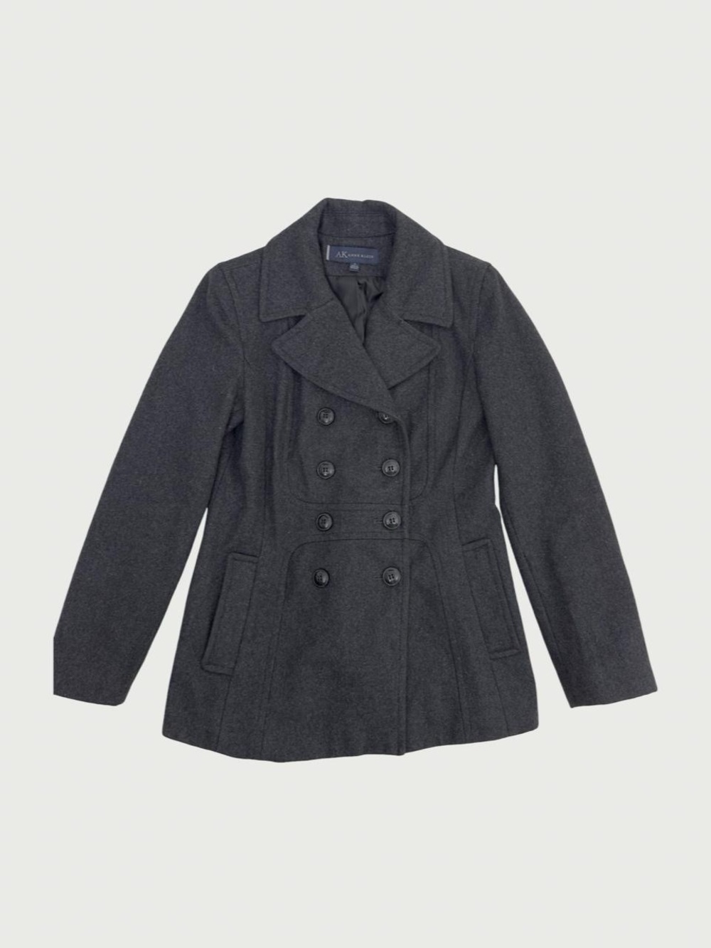 Gray Double Breasted Button Peacoat